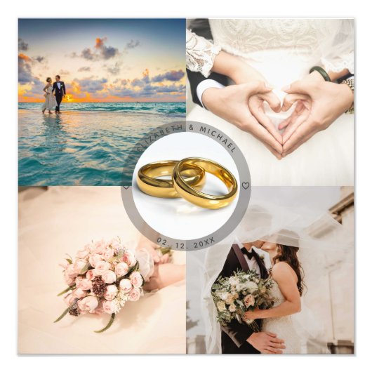 Creëer Uw eigen Passen getrouwd Paars Weddag Foto Afdruk (Voorkant)