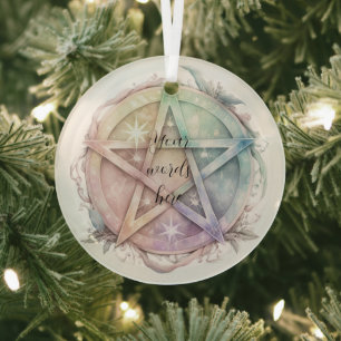 Creëer Uw Eigen Pastel Sterrenboog Pentacle Glas Ornament