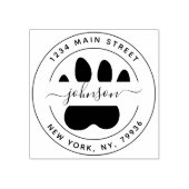 Creëer Uw eigen Paw Modern Rond Terugkeeradres Rubberstempel (Afrduk)