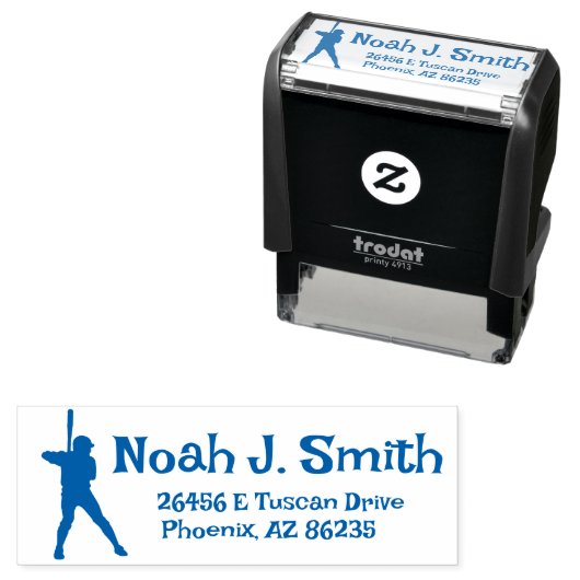Creëer Uw eigen persoonlijke adres Baseball Zelfinktende Stempel (In situ)