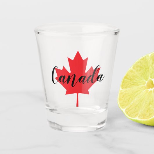 Creëer Uw eigen persoonlijke Canadese Rode Maple L Shot Glas (Voorkant)