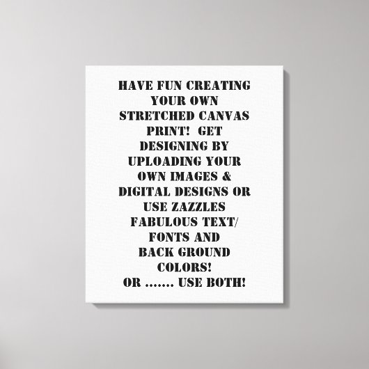 Creëer Uw eigen persoonlijke Gepersonaliseerd Canvas Afdruk (Voorkant)