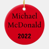 Creëer uw eigen persoonlijke kerstversiering keramisch ornament (Achterkant)