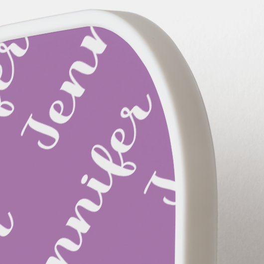 Creëer Uw eigen persoonlijke naam Paars Pickleball Paddle (Links Detail)