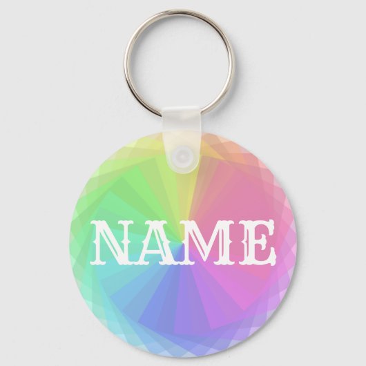 Creëer Uw eigen persoonlijke Rainbow Name Sleutelh Sleutelhanger (Voorkant)
