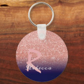 Creëer Uw eigen persoonlijke Roos Glitter Ombre Sleutelhanger (Voorkant)