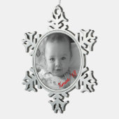 Creëer Uw eigen Pewter Snowflake Foto Ornament (Rechts)