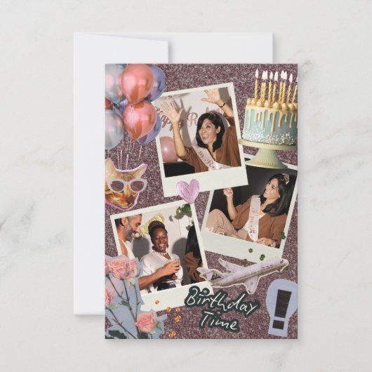 Creëer uw eigen Photo Collage Verjaardagsuitnodigi (Voorkant)