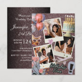 Creëer uw eigen Photo Collage Verjaardagsuitnodigi (Voorkant / Achterkant)