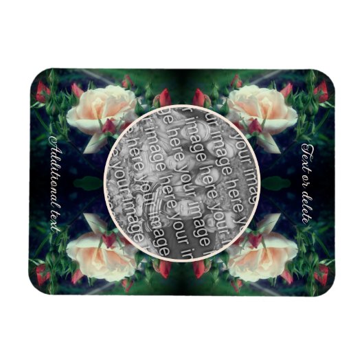 Creëer Uw eigen Photo Peach Roos en Buds Lijst Magneet (Horizontaal)