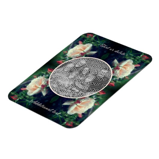 Creëer Uw eigen Photo Peach Roos en Buds Lijst Magneet (Linkerzijde)