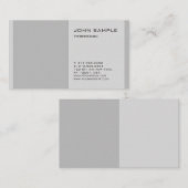 Creëer Uw eigen plein Modern Professional Grey Visitekaartje (Voorkant / Achterkant)
