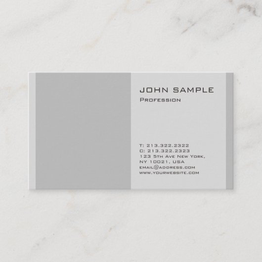 Creëer Uw eigen plein Modern Professional Grey Visitekaartje (Voorkant)