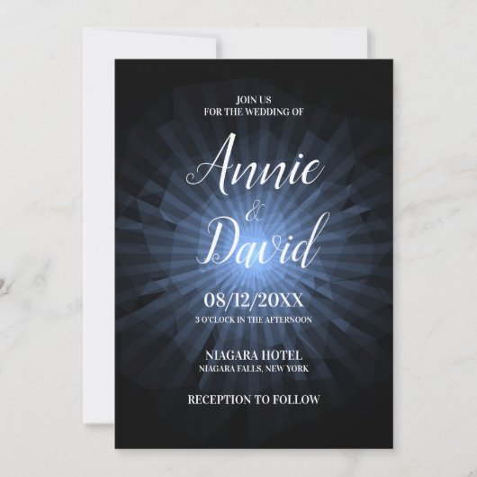 Creëer uw eigen polygoon sunburst bruiloft kaart (Voorkant)