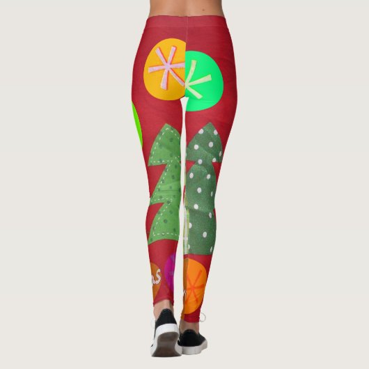 Creëer uw eigen prachtige kerstboomontwerp leggings (Achterkant)