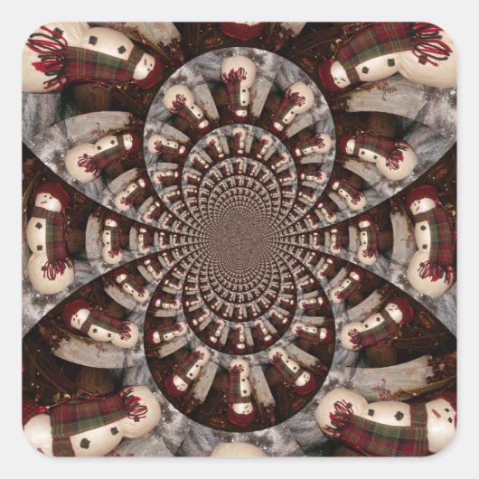 Creëer Uw eigen prachtige Snowman Vierkante Sticker (Voorkant)