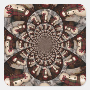 Creëer Uw eigen prachtige Snowman Vierkante Sticker