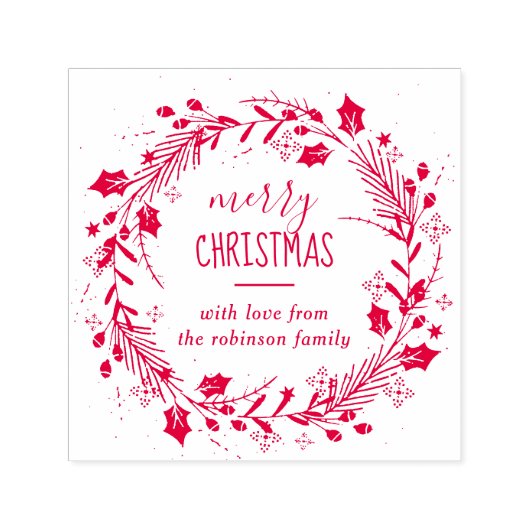 Creëer Uw eigen prettige kerstcadeautje met een gr Zelfinktende Stempel (Design)