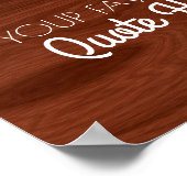 Creëer Uw eigen prijsopgave | Elegant Wood Kijk Poster (Hoek)