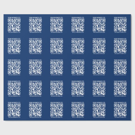 Creëer uw eigen QR-code | Blauw Cadeaupapier (Vlak)
