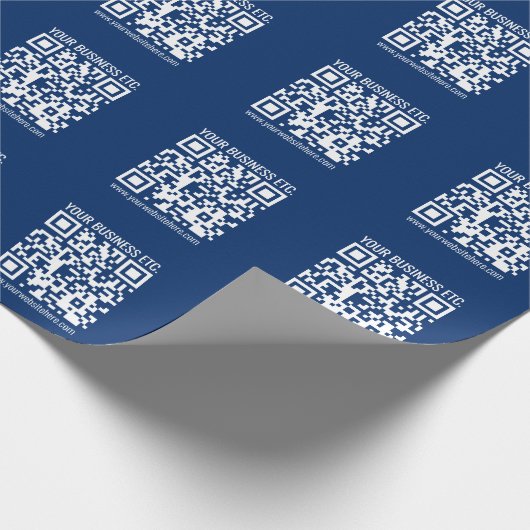 Creëer uw eigen QR-code | Blauw Cadeaupapier (Hoek)