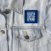 Creëer uw eigen QR-code | Blauw Vierkante Button 5,1 Cm (In situ)