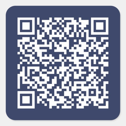 Creëer Uw eigen QR-code marineblauw Vierkante Sticker (Voorkant)