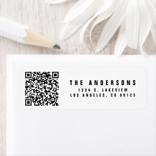 Creëer uw eigen QR-code | Modern retouradres Etiket (Insitu)