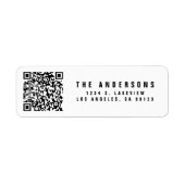 Creëer uw eigen QR-code | Modern retouradres Etiket (Voorkant)
