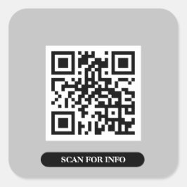 Creëer uw eigen QR Code Professional Silver Grey Vierkante Sticker