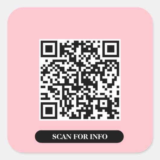 Creëer uw eigen QR-code Roze kleurige rendy Vierkante Sticker (Voorkant)