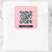Creëer uw eigen QR-code Roze kleurige rendy Vierkante Sticker (Tas)
