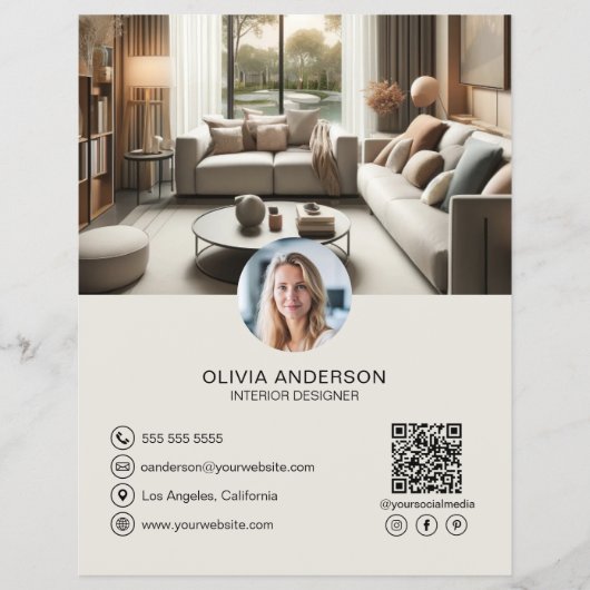 Creëer uw eigen QR-code social media bedrijf Flyer (Voorkant)