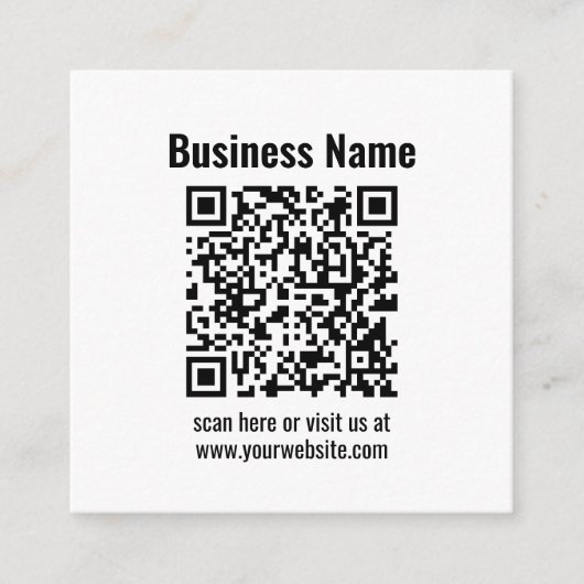 Creëer Uw eigen QR-code | Transperant Informatiekaartje (Voorkant)