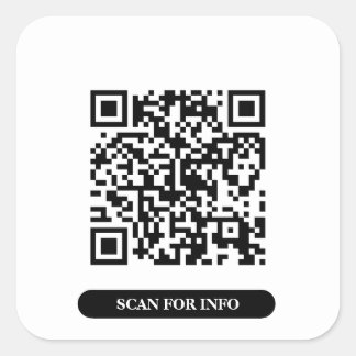 Creëer uw eigen QR-code zwart en witminimalistisch Vierkante Sticker