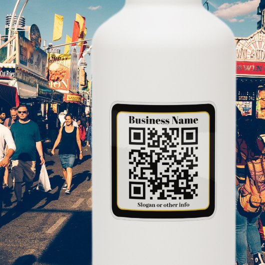 Creëer Uw eigen QR-code | Zwart Goud Transparant Sticker