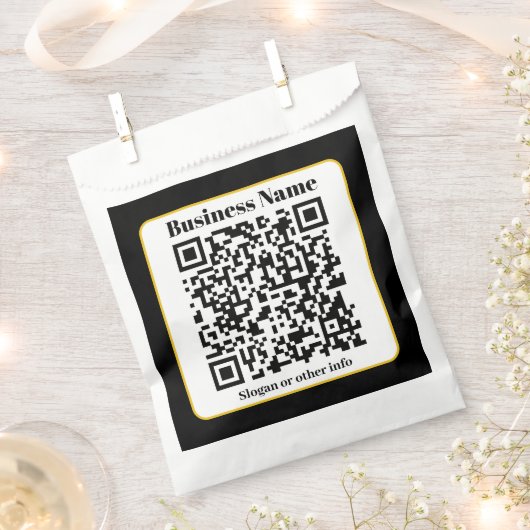 Creëer Uw eigen QR-code | Zwart Wit Gouden Rand Bedankzakje (Geknipt)
