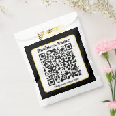Creëer Uw eigen QR-code | Zwart Wit Gouden Rand Bedankzakje (Gezegeld)