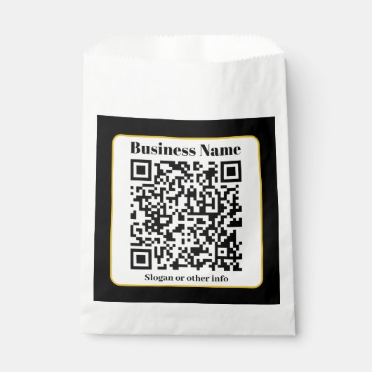 Creëer Uw eigen QR-code | Zwart Wit Gouden Rand Bedankzakje (Voorkant)