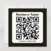 Creëer Uw eigen QR-code | Zwart Wit Gouden Rand Feestdagenkaart (Voorkant)
