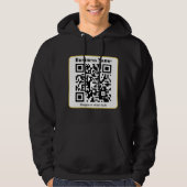 Creëer Uw eigen QR-code | Zwart Wit Gouden Rand Hoodie (Voorkant)