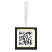 Creëer Uw eigen QR-code | Zwart Wit Gouden Rand Kubus Ornament (Rechts)