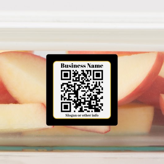 Creëer Uw eigen QR-code | Zwart Wit Gouden Rand Labels (Aangebracht)