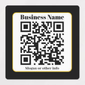 Creëer Uw eigen QR-code | Zwart Wit Gouden Rand Labels (Design 2)