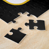 Creëer Uw eigen QR-code | Zwart Wit Gouden Rand Legpuzzel (Zijkant)