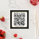 Creëer Uw eigen QR-code | Zwart Wit Gouden Rand Servet (Insitu)