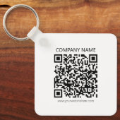 Creëer Uw eigen QR-code | Zwart-Wit Sleutelhanger (Voorkant)