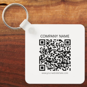 Creëer Uw eigen QR-code   Zwart-Wit Sleutelhanger