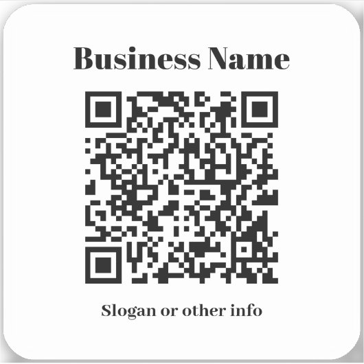 Creëer Uw eigen QR-code | Zwart-wit Sticker (Voorkant)