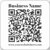 Creëer Uw eigen QR-code | Zwart-wit Sticker (Voorkant)